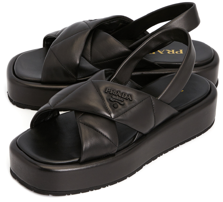 Dép Prada Logo Quilted Platform 'Black' 1XZ749 038 F0002 - Ảnh 3