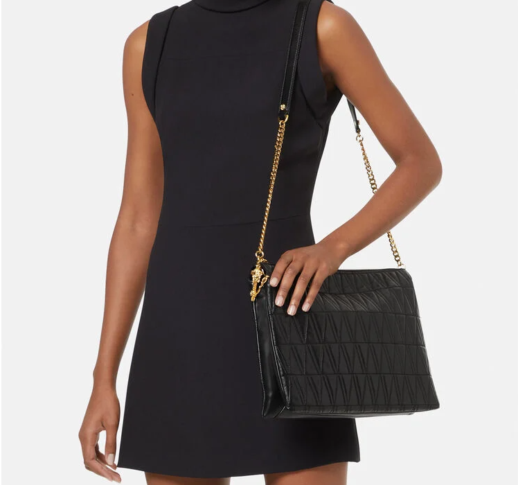 Túi Versace Virtus Shoulder Black 1003002-DNATR4-1B00V - Ảnh 3