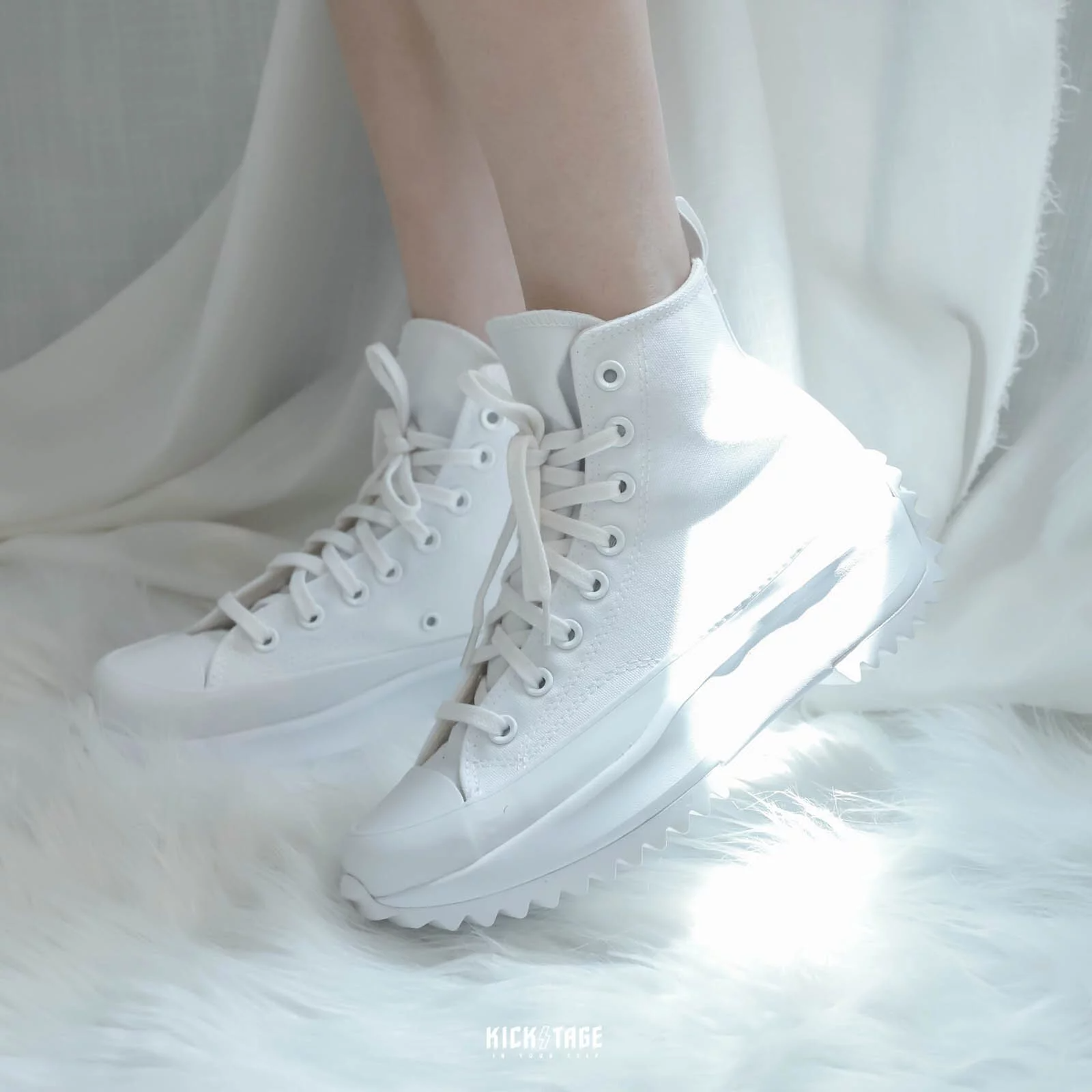 Giày Converse Run Star Hike High 'Triple White' 170777C - Ảnh 3