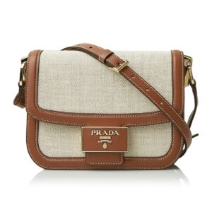 Túi Prada Emblem Linen Shoulder Bag 1BD257-2DLI-F0A5T-OUH