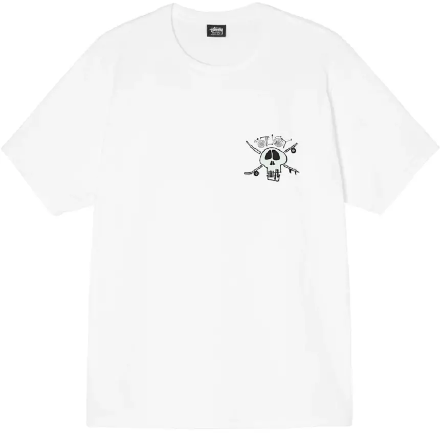 Ao Stussy Surf Skate Skull T-Shirt 'White'