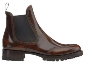 Giày Versace Leather Chelsea Boots Beige 1000777-1A00599-1K260