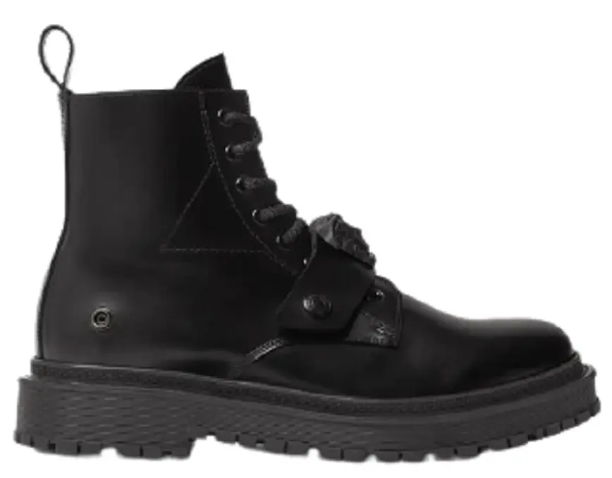 Giày Verssace Medusa Lace Up Boots Black 1003149-1A02336-1B00B