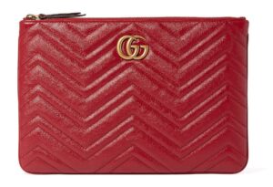 Túi Gucci Ladies GG Marmont Red Leather Clutch 525541-0OLET-6438