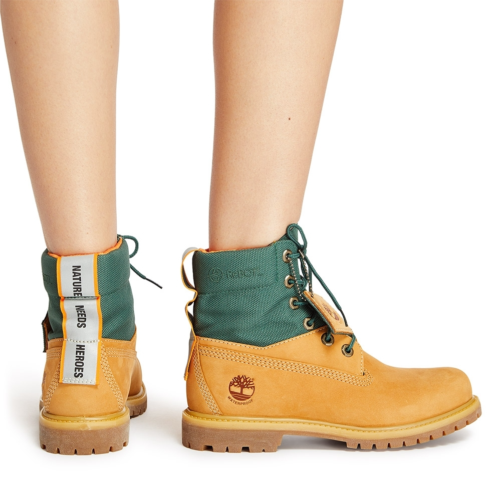 Giày Timberland Women's Wheat Yellow Nubuck Leather Casual Boots A2AYW - Ảnh 2