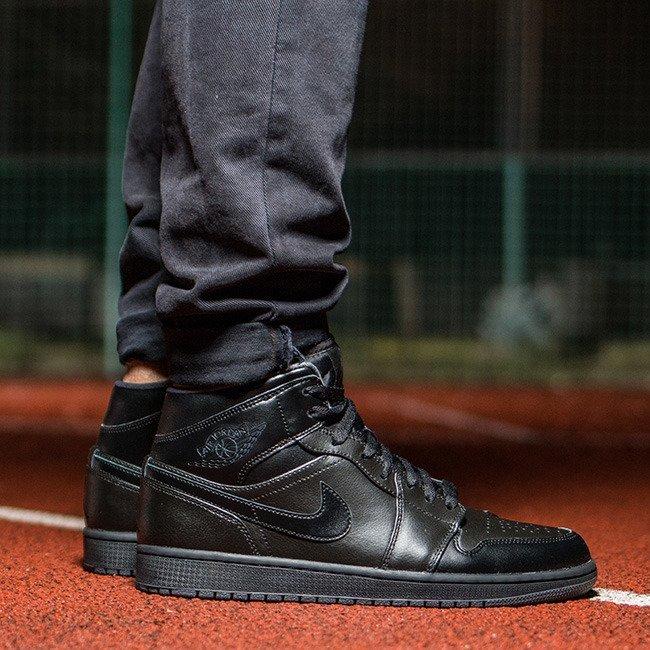 Giày Nike Air Jordan 1 Mid 'Black' 554724-021 - Ảnh 4