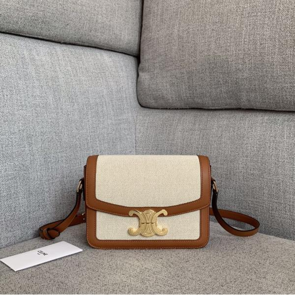 Túi Celine Teen Triomphe 'Tan White' 188882BGI-04LV - Ảnh 7