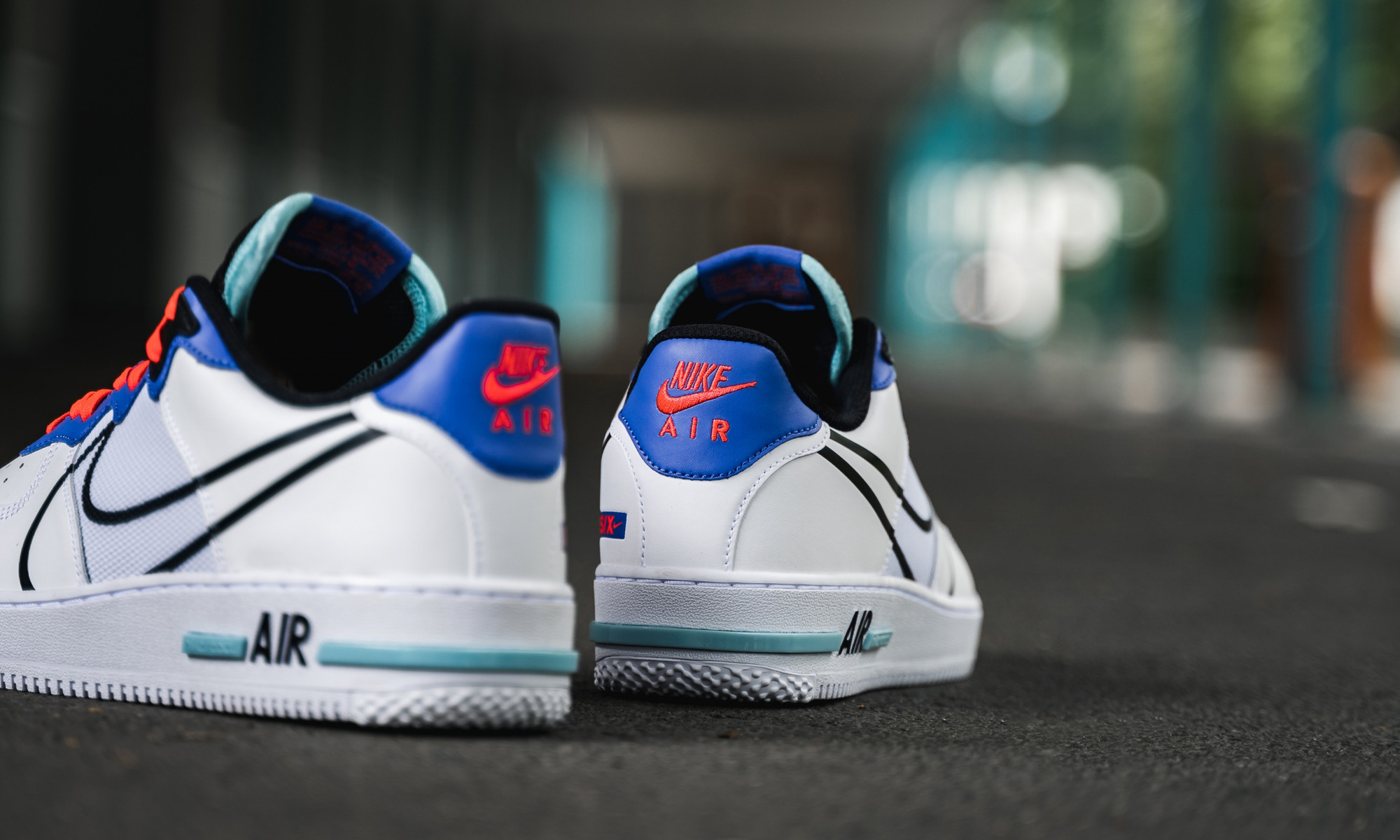 Giày Nike Air Force 1 Low React White Astronomy Blue Laser Crimson CT1020-102 - Ảnh 4