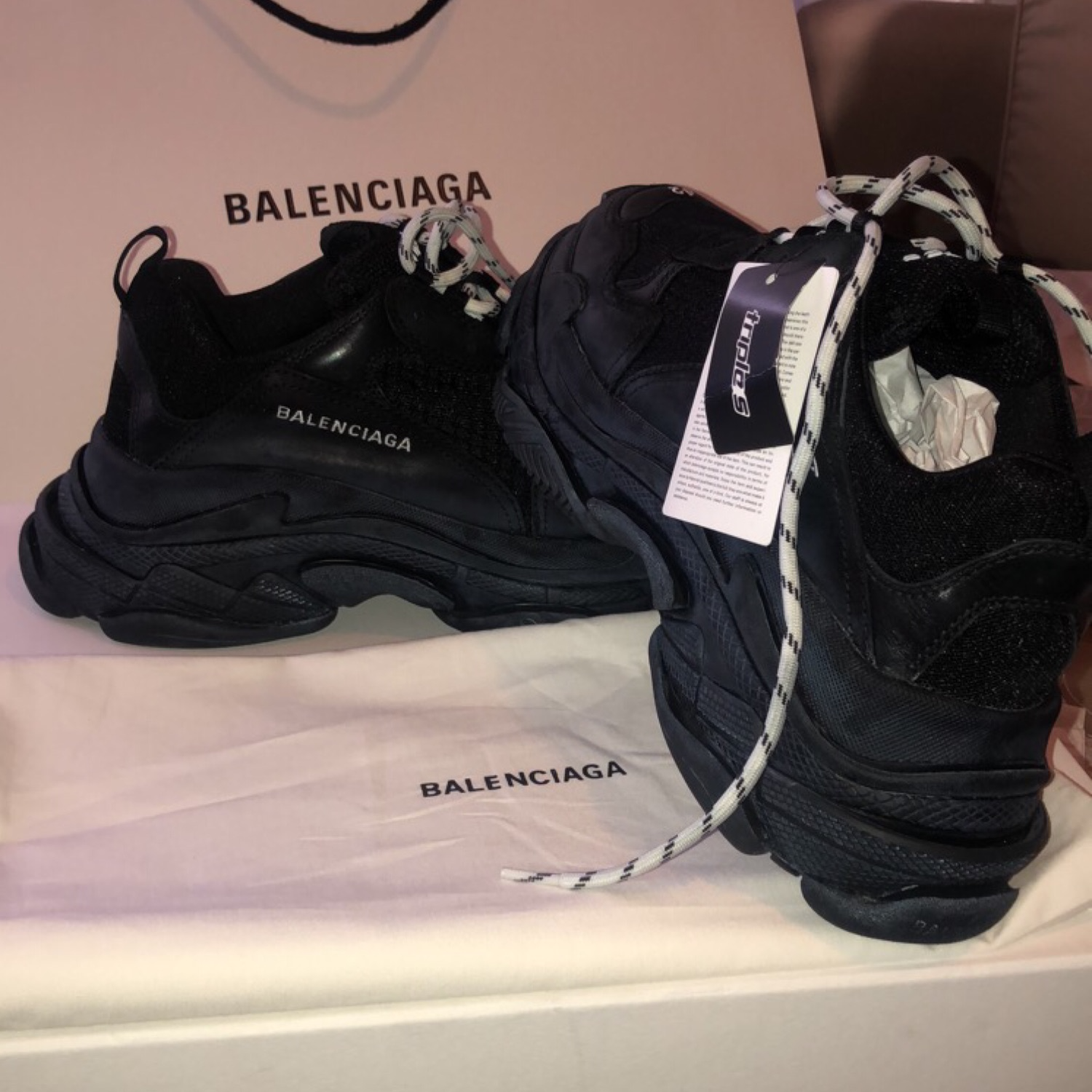 Giày Balenciaga Triple S Sneaker Black 524036 W2CA1 1000 - Ảnh 4
