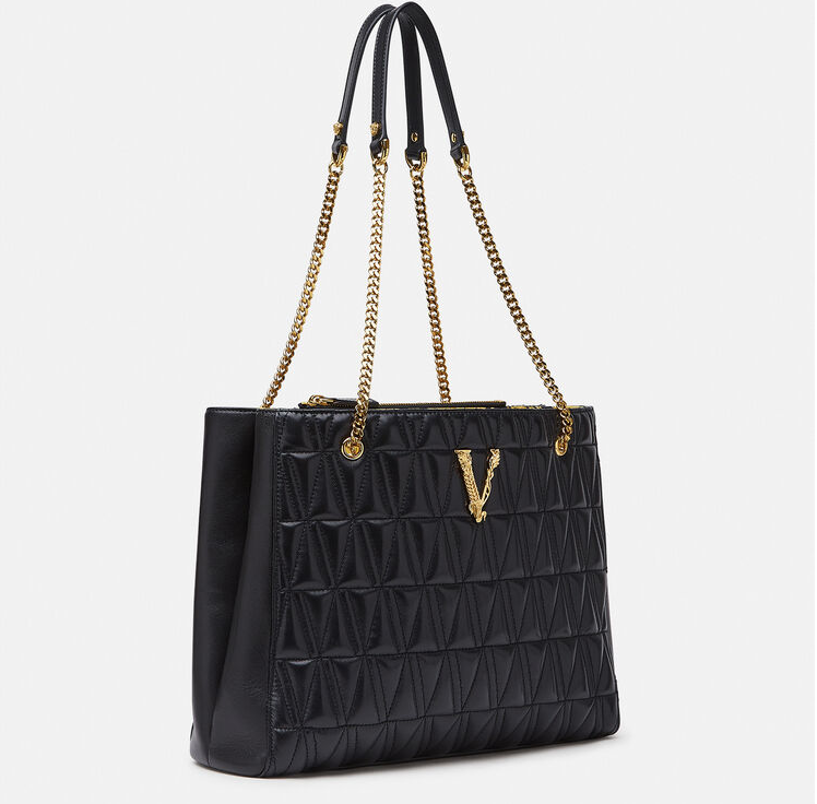 Túi Versace Virtus Quilted Leather Lagre Tote Black DBFI034-D3NTRT-DNMOV - Ảnh 3