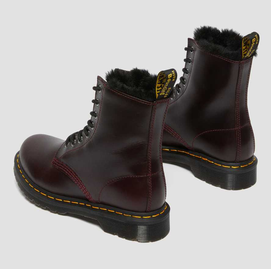 Giày Dr.Martens 1460 Serena Faux Fur Lined Lace Up 'Cherry' 26238601 - Ảnh 3