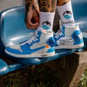 Alternative view of Giày Nike Air Jordan 1 x Off-White 'University Blue' AQ0818-148