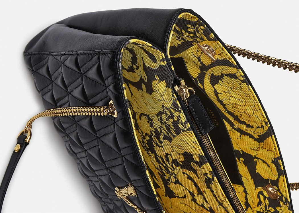 Túi Versace Virtus Quilted Leather Lagre Tote Black DBFI034-D3NTRT-DNMOV - Ảnh 6