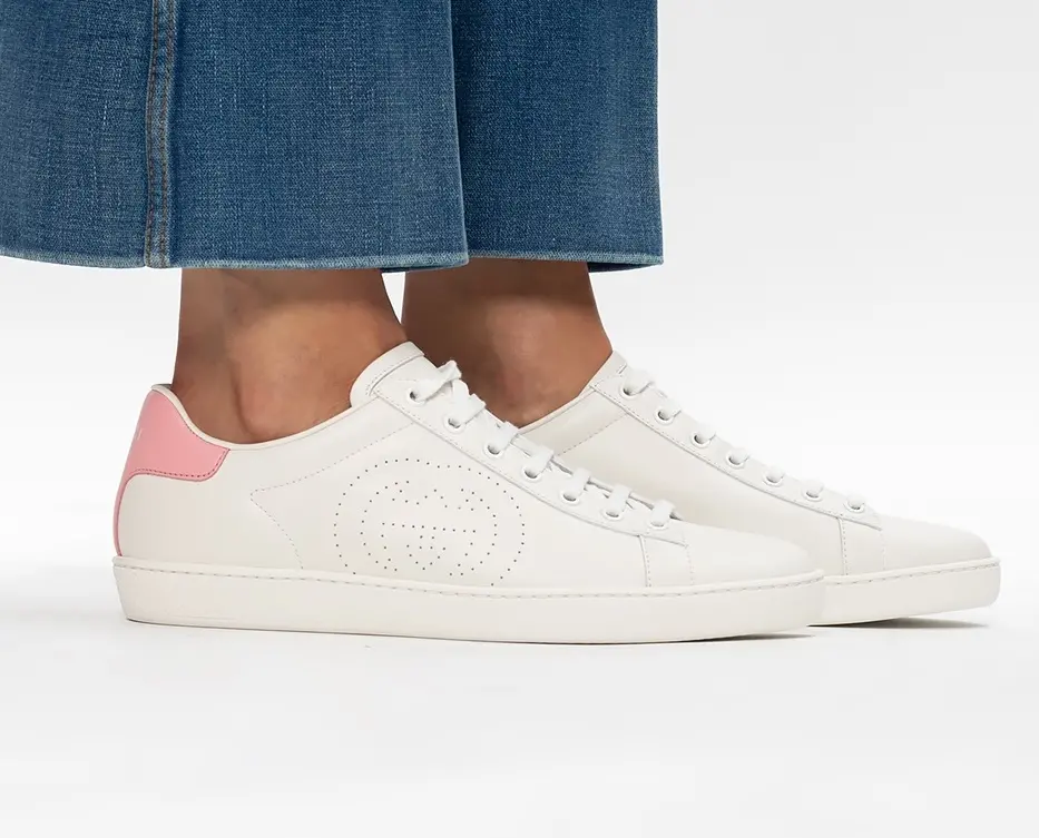 Alternative view of Giày Gucci Wmns Ace 'Interlocking G White Pink' 598527-AYO70-9076