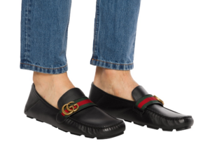 Giay Gucci Leather Driver With Web 'Black' 450891-DTM10-1060