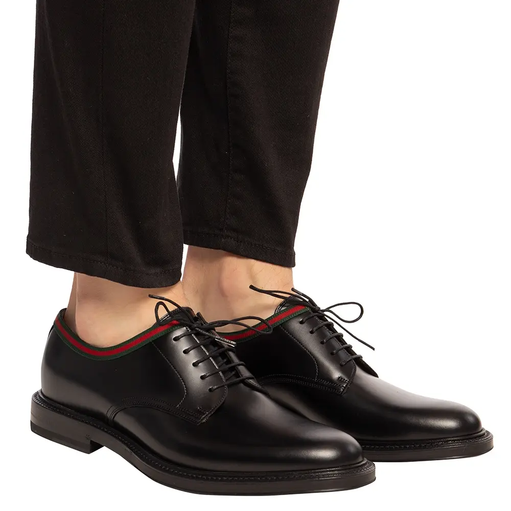 Giay Gucci Leather Lace-up 'Black' 472749-AZM30-1060