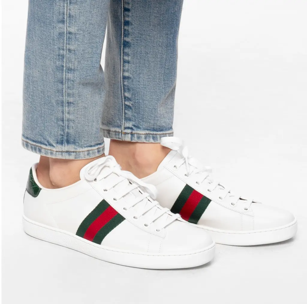 Alternative view of Giày Gucci Wmns Ace 'Green Crocodile' 387993-A3830-9071