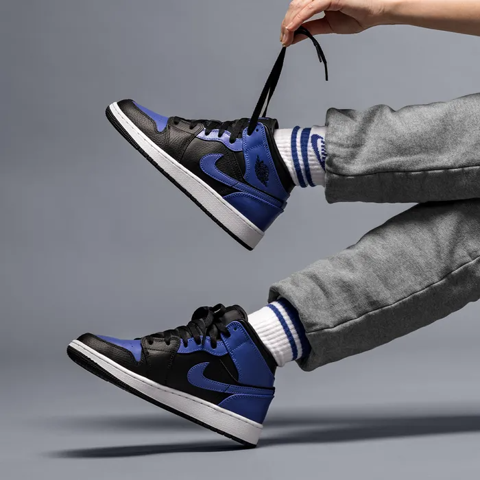 Giày Nike Air Jordan 1 Mid GS 'Hyper Royal' 554725-077 - Ảnh 3