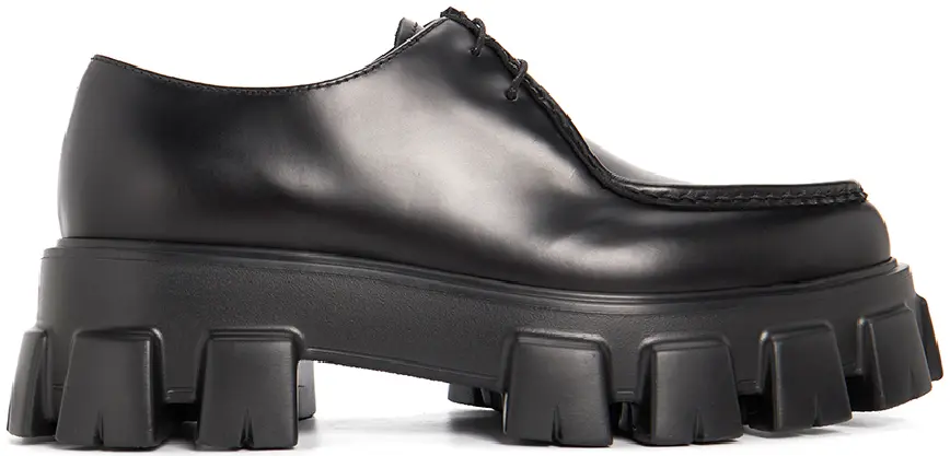 Giay Prada Monolith Brushed Lace-up 'Black' 2EE361-B4L-F0002