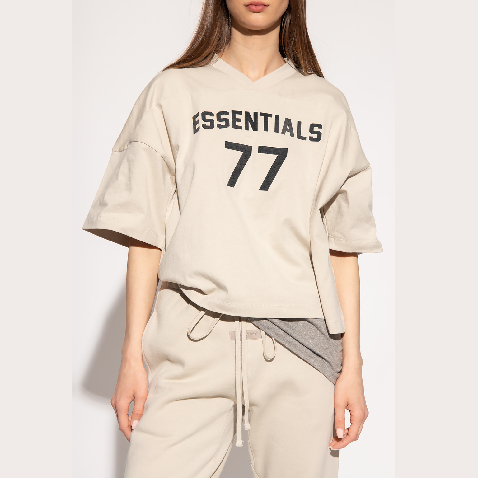 Ao Fear Of God Essentials Football 77 Tee SS22 'Wheat'