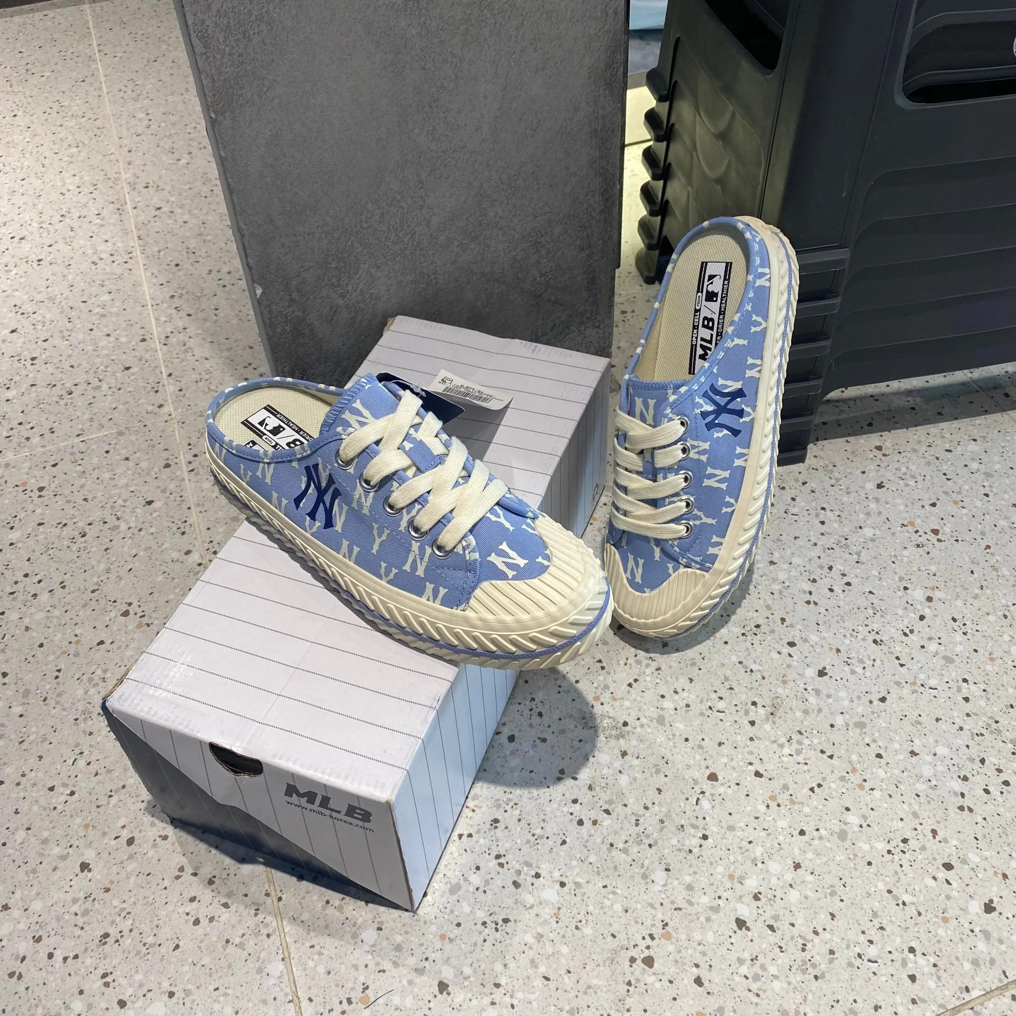 Giày MLB Playball Mule Monogram New York Yankees 'Blue' 3AMUM212N-50BLL - Ảnh 7