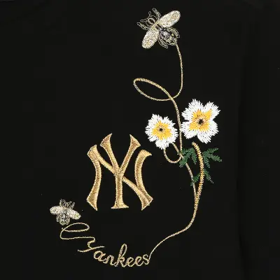 Alternative view of Áo MLB New York Floral Bee Black 31TSFN831-50L