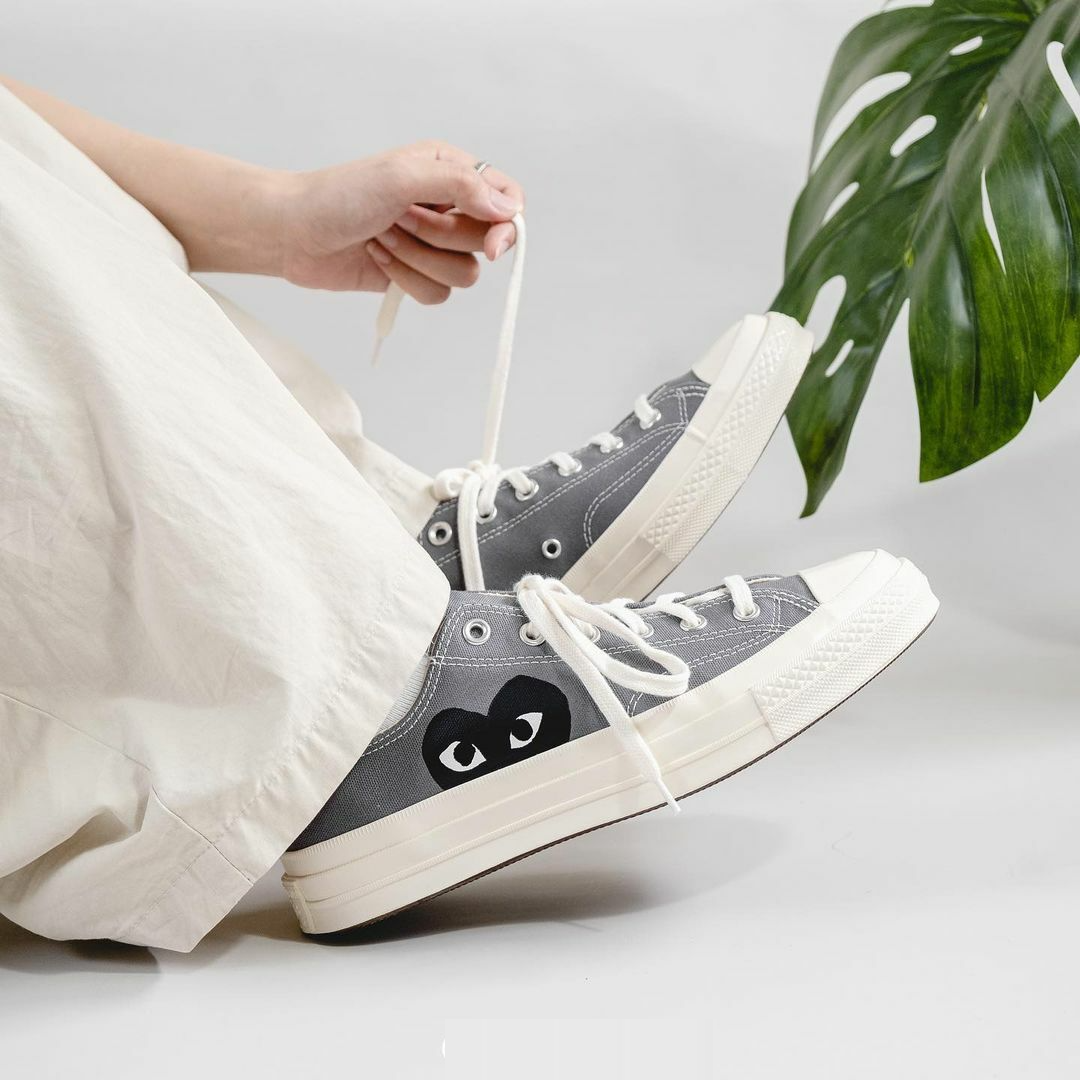 Giày Converse Comme des Garçons PLAY x Chuck 70 Low 'Steel Gray' 171849C - Ảnh 2
