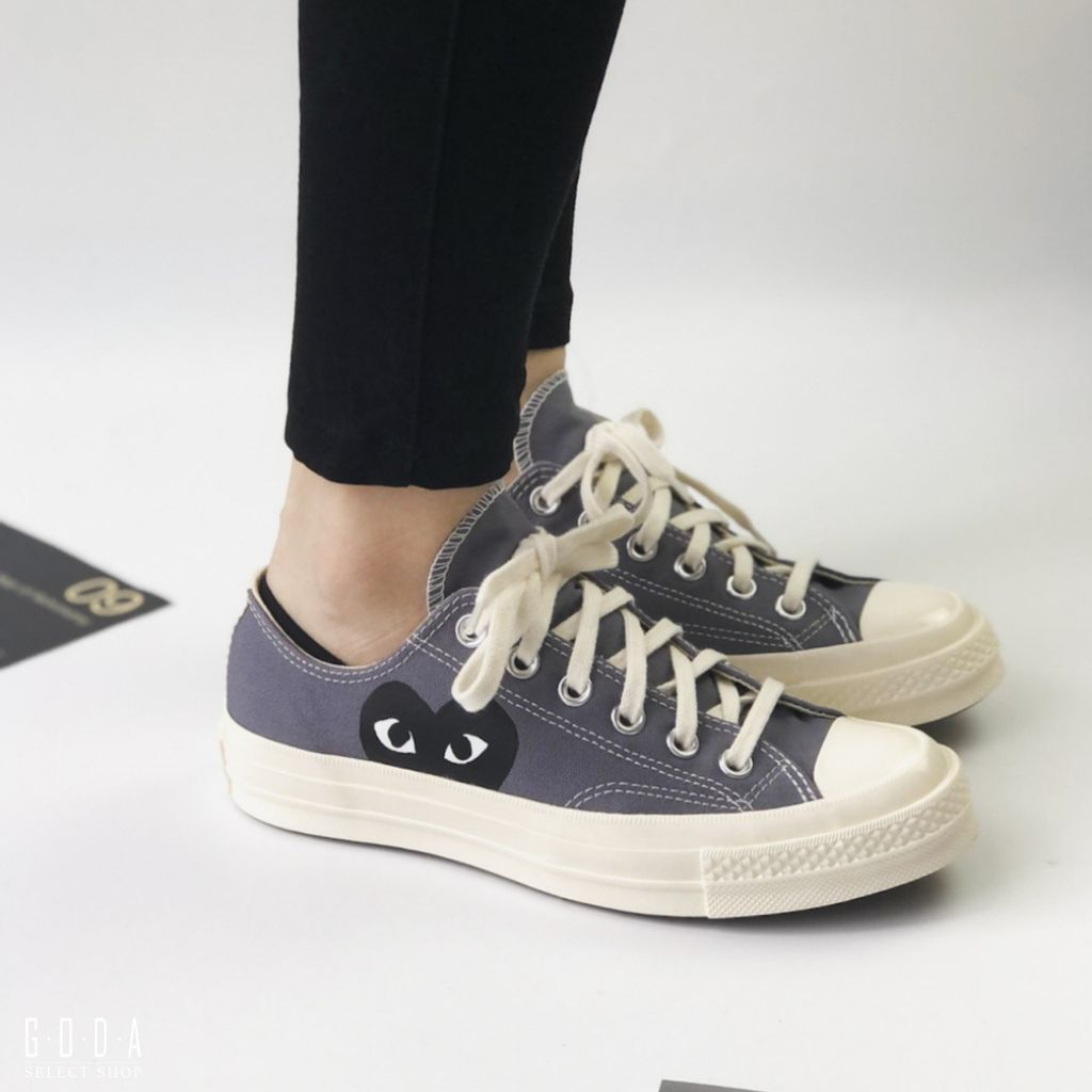 Giày Converse Comme des Garçons PLAY x Chuck 70 Low 'Steel Gray' 171849C - Ảnh 3