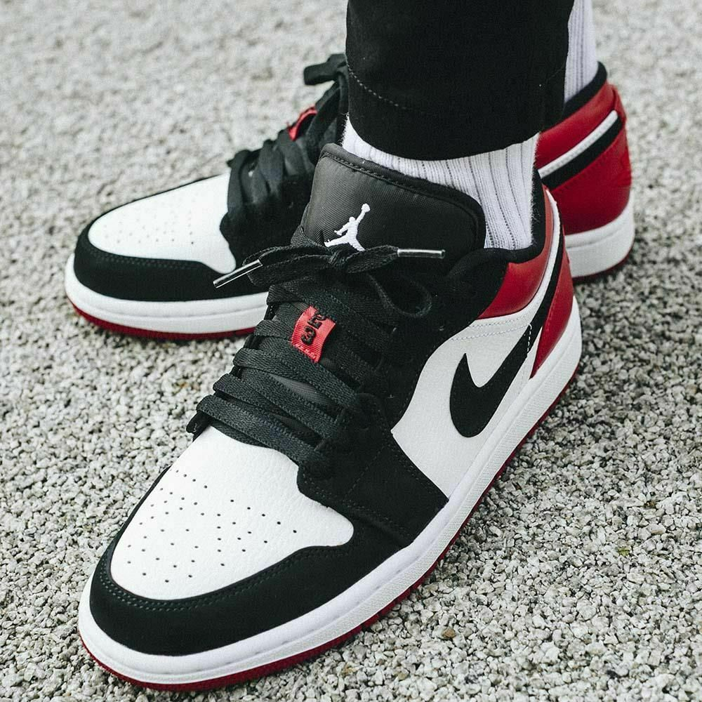 Giày Nike Air Jordan 1 Low GS 'Black Toe' 553560-116 - Ảnh 5