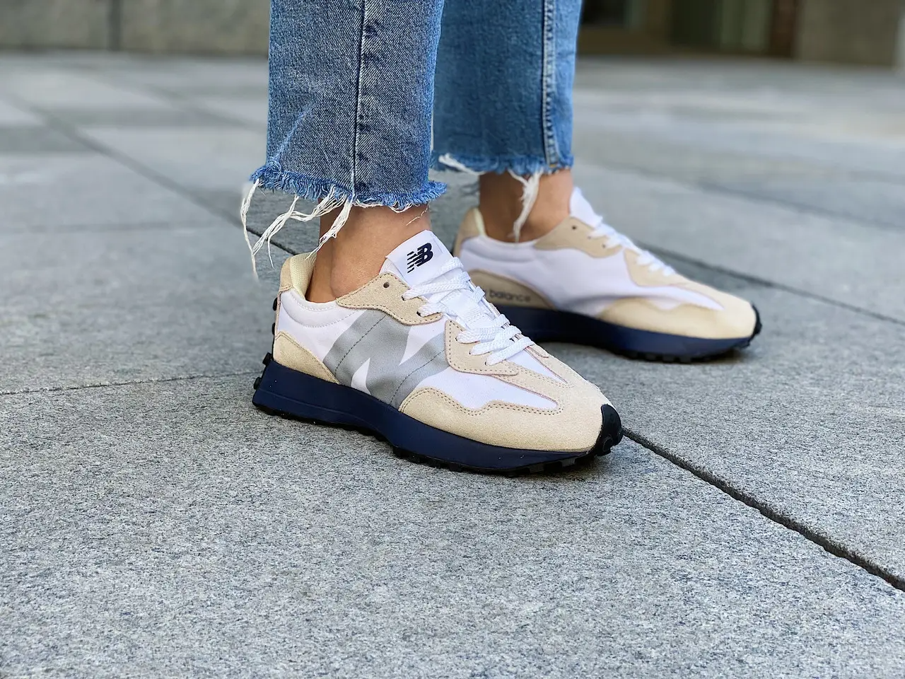 Giày New Balance 327 'White Navy' MS327CPC - Ảnh 2