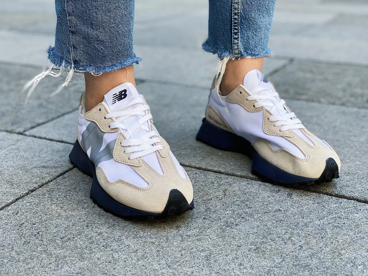 Giày New Balance 327 'White Navy' MS327CPC - Ảnh 3