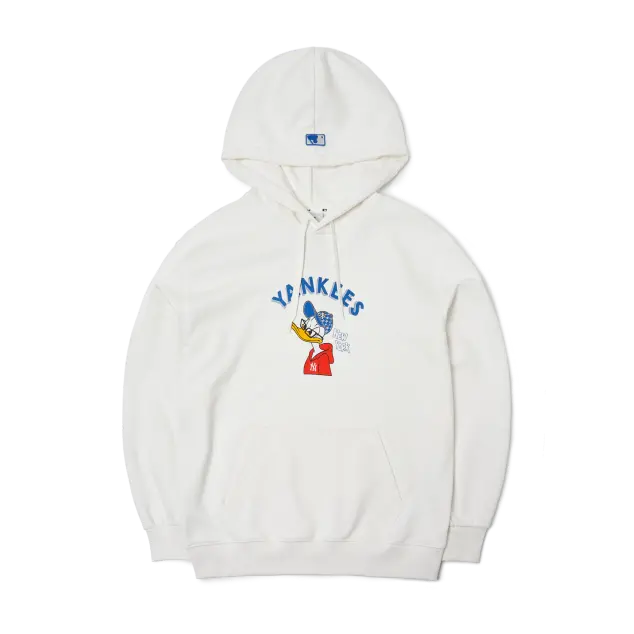 Áo MLB X DISNEY Donlad Duck Big Logo Overfit Hoodie NY Yankees 3AHDD1014-50IVS