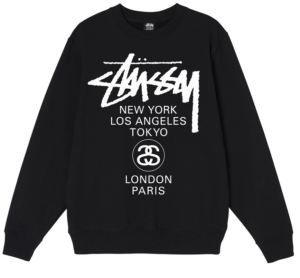 Áo Stussy World Tour Crew Sweater 'Black'