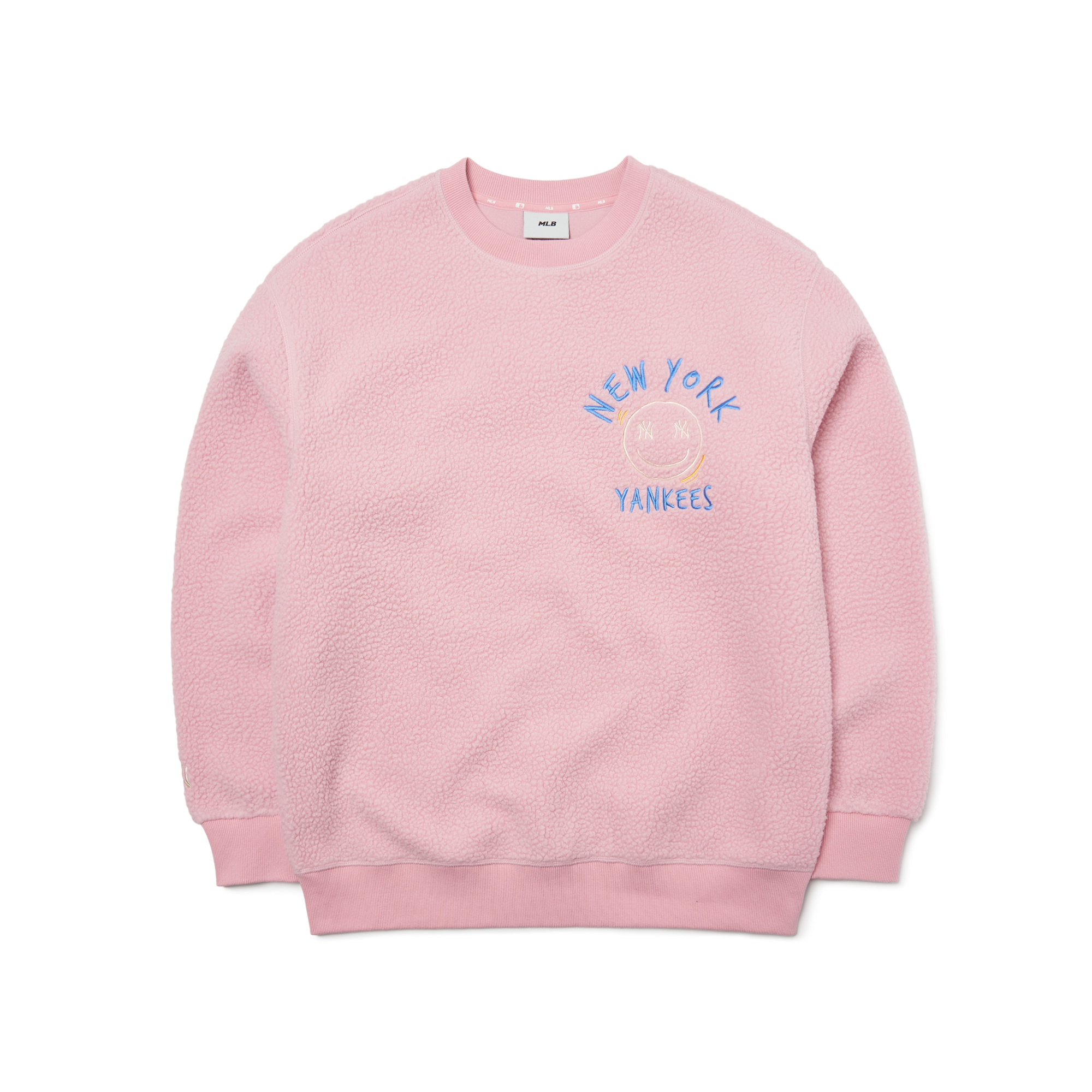 Áo MLB Like Smile Fleece Mega NY Yankees Pink 3AMTF5516-50PKS