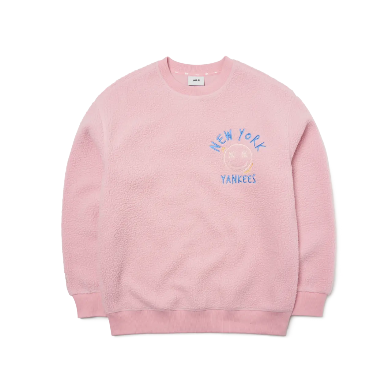 Áo MLB Like Smile Fleece Mega NY Yankees Pink 3AMTF5516-50PKS
