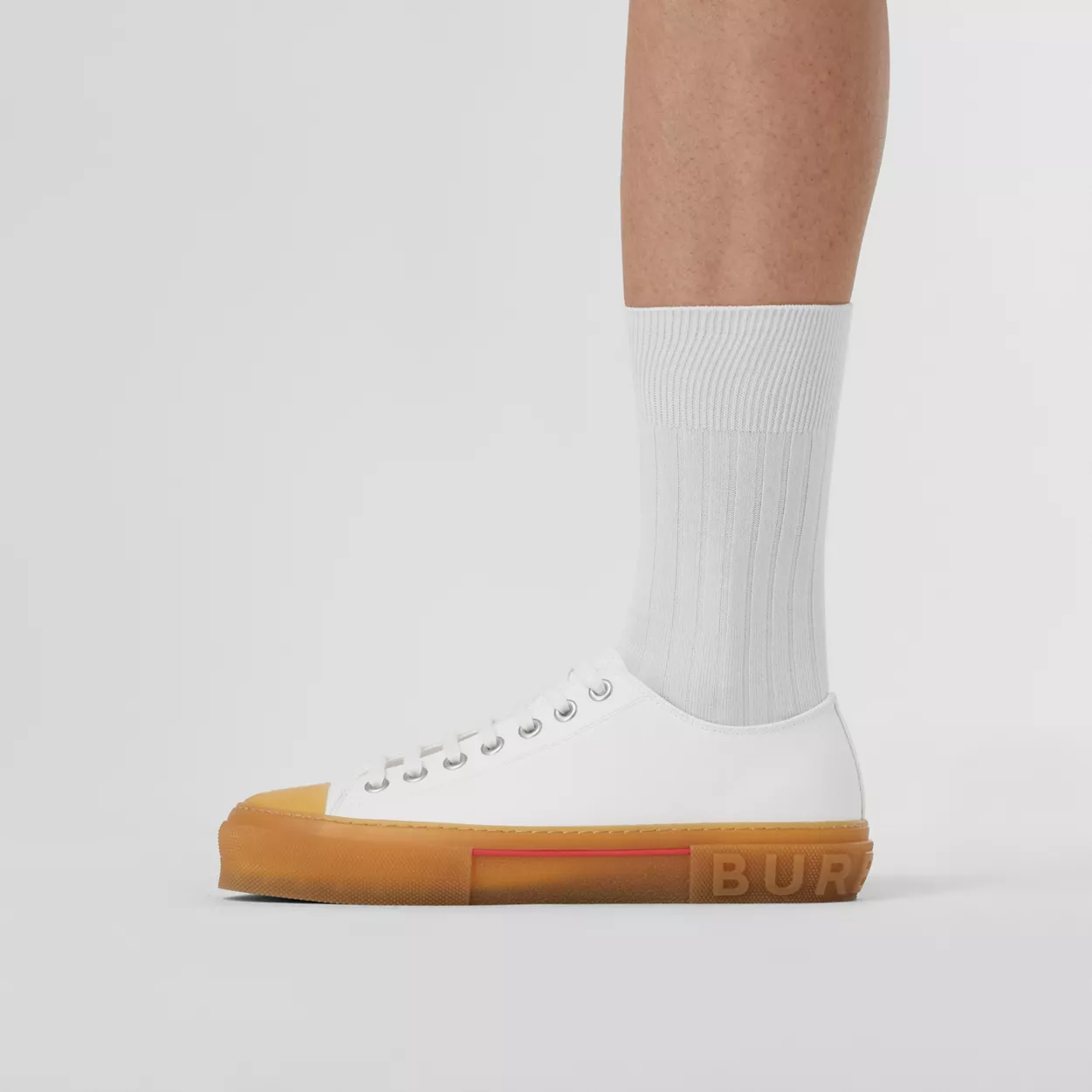 Giày Burberry Logo Detail Cotton 'White' 80523431 - Ảnh 4