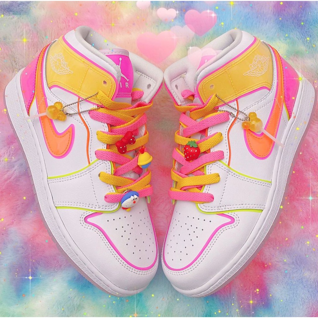 Giày Nike Air Jordan 1 Mid SE GS 'Edge Glow' CV4611-100 - Ảnh 7