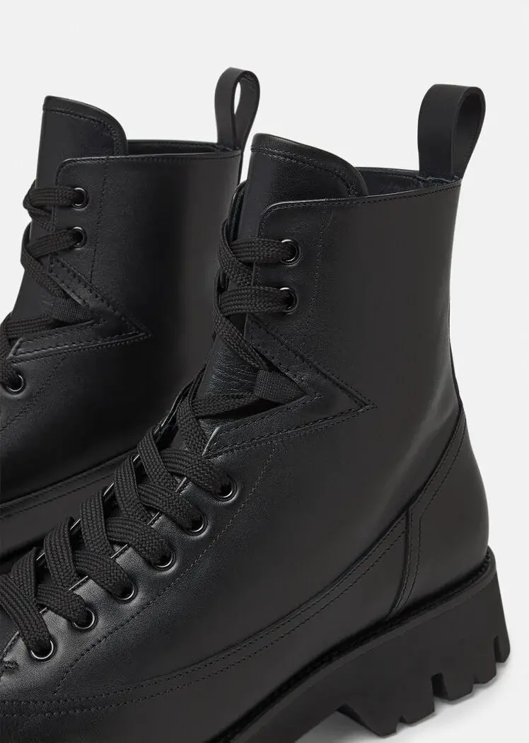 Alternative view of Giày Versace Leonidas Leather Boots Black 1000794-1A00633-1B090