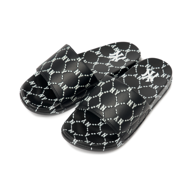 Dép MLB Mound Dia Monogram New York Yankees Black 3ALPAD123-50BKS - Ảnh 2