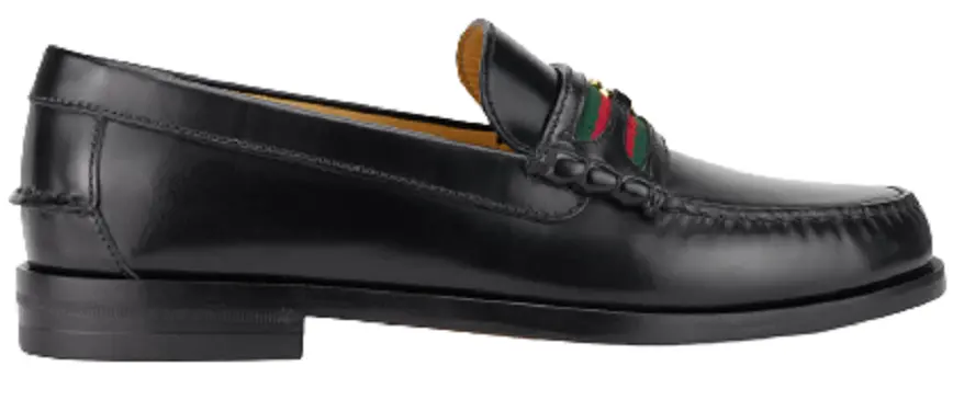 Giày Gucci Webbing Leather Loafers 644724 17X101060 6