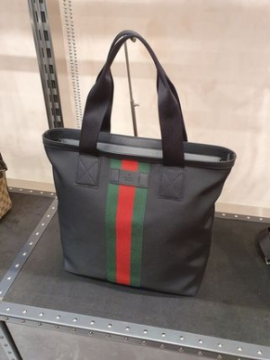 Alternative view of Túi Gucci Tote Bag Web Stripe Canvas Black 631245