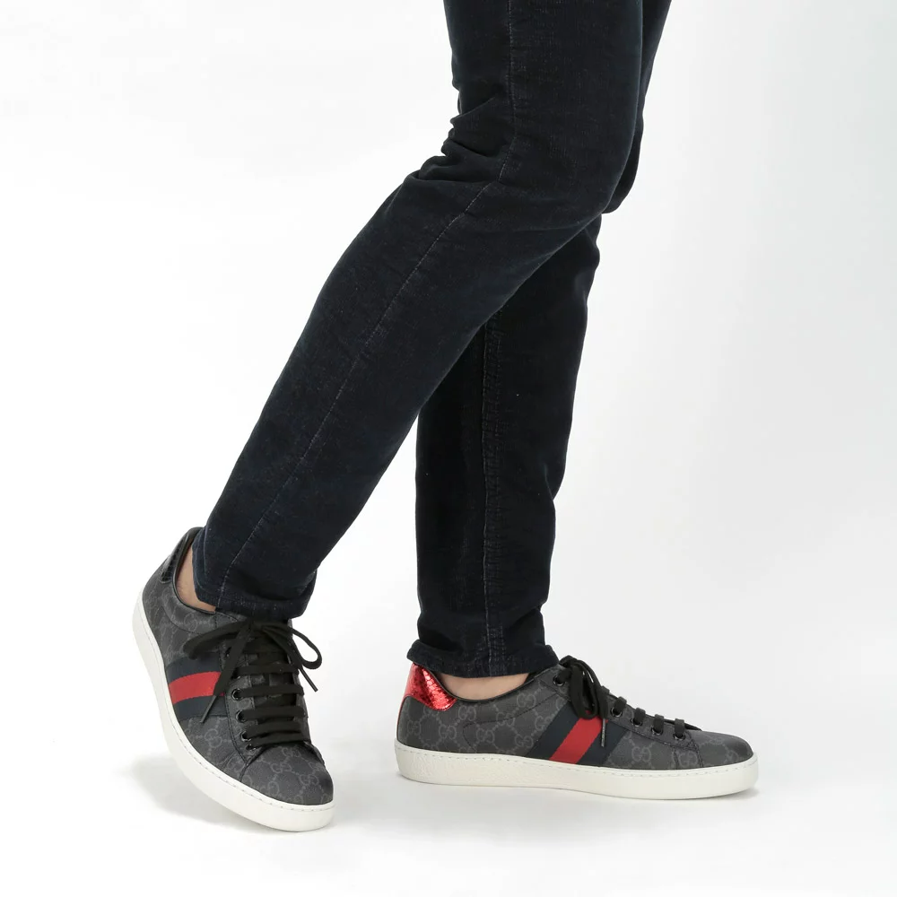 Alternative view of Giày Gucci Ace GG Supreme 'Black Grey' 429445-K2LH0-1130
