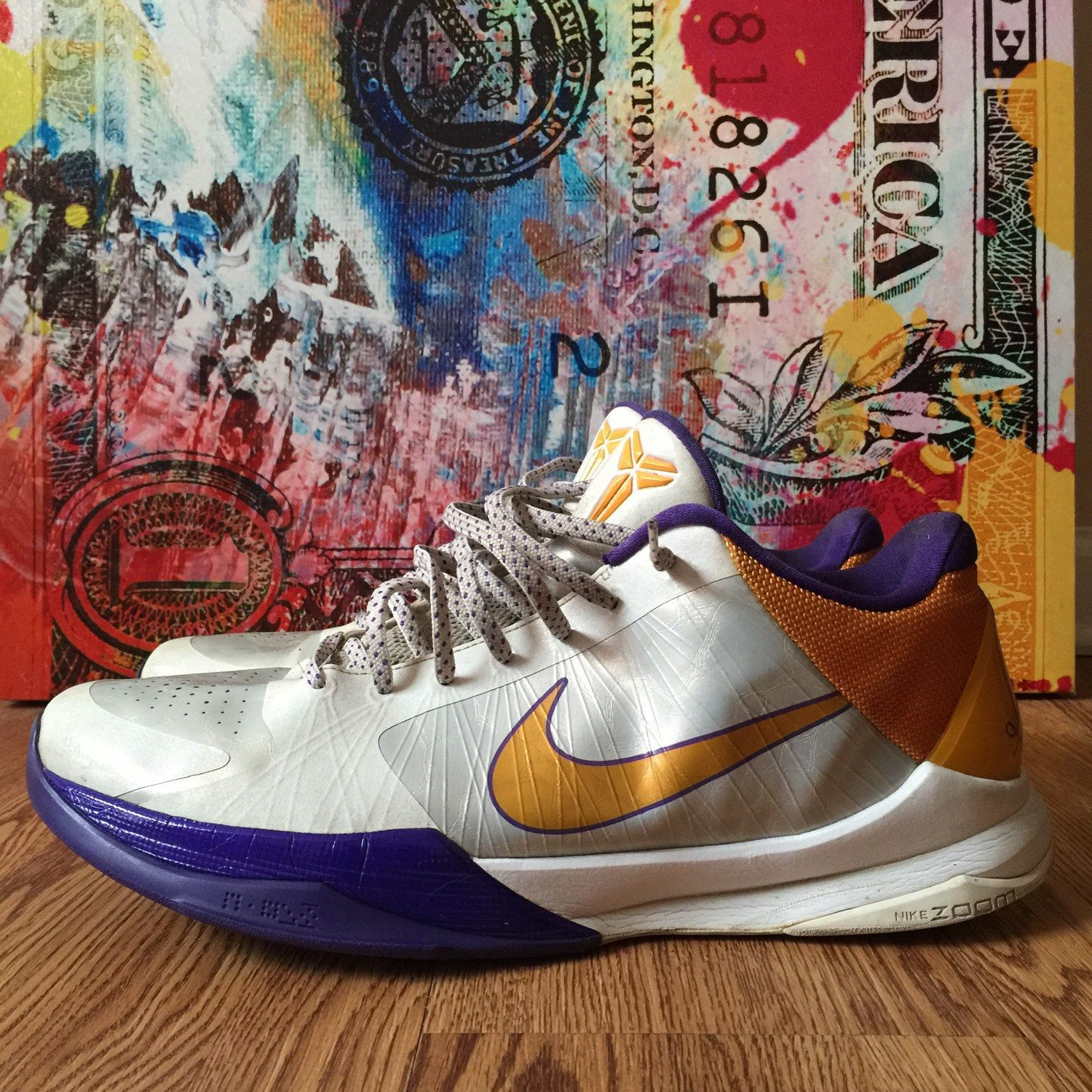 Giày Nike Zoom Kobe 5 'Lakers Home' 386429-102 - Ảnh 4