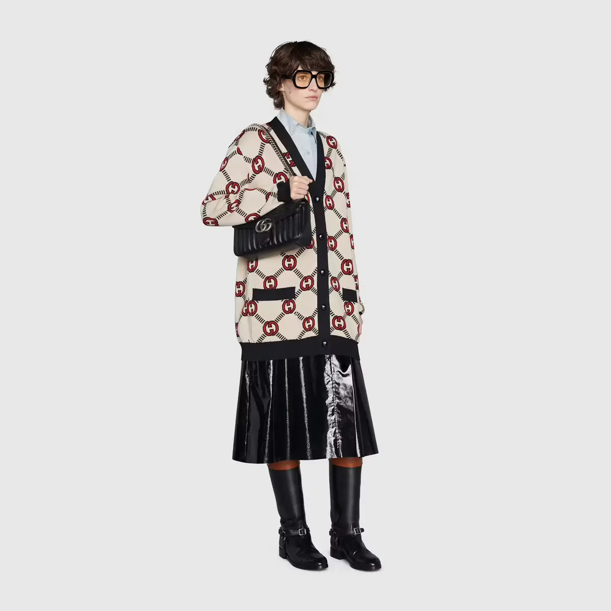 Tui Gucci GG Marmont Small Shoulder Bag 'Black' ‎443497-UM8AN-1000