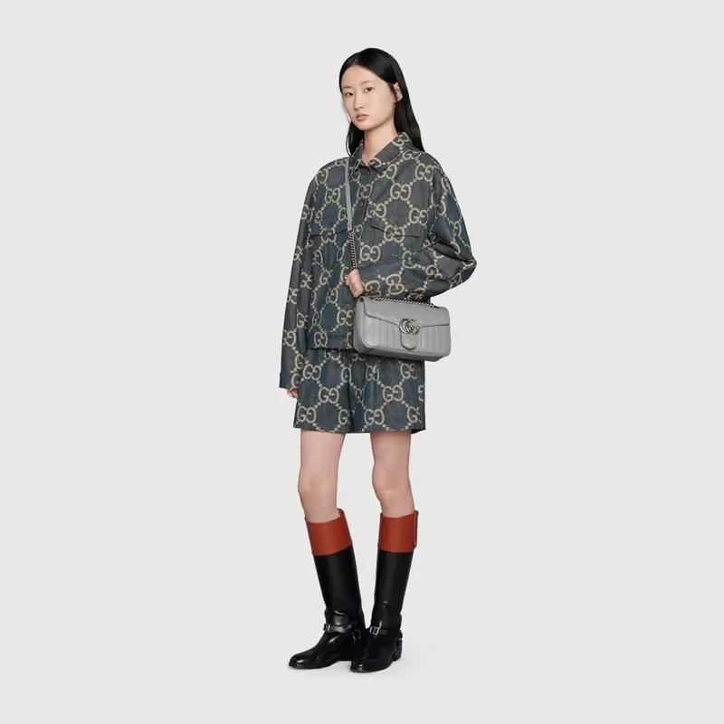 Alternative view of Túi Gucci GG Marmont Small Shoulder Dark Grey ‎443497-UM8AN-1711