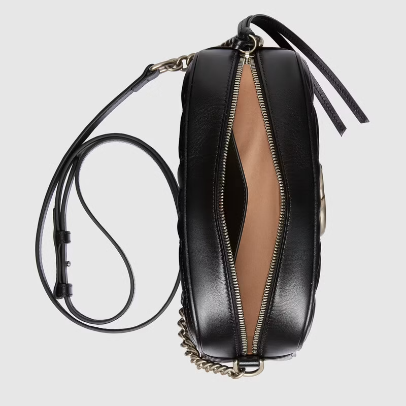 Túi Gucci GG Marmont Small Shoulder Black Leather 447632-UM8BN-1000 - Ảnh 2
