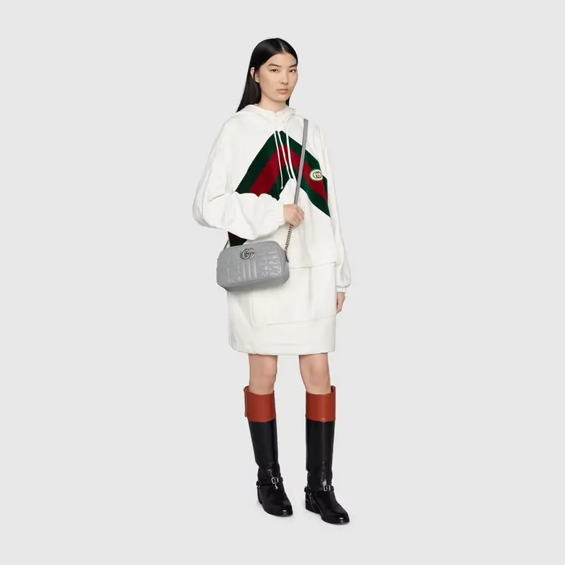 Alternative view of Túi Gucci GG Marmont Small Shoulder Dark Grey Leather 447632-UM8BN-1711