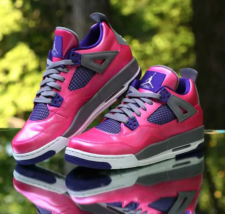 Alternative view of Giày Nike Jordan 4 Retro GS 'Pink Foil' 487724-607