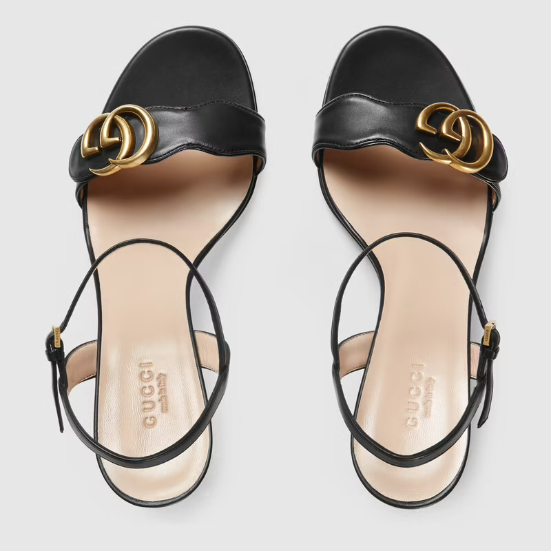 Giày Gucci Leather Mid-heel Sandal 453379-A3N00-1000 - Ảnh 3