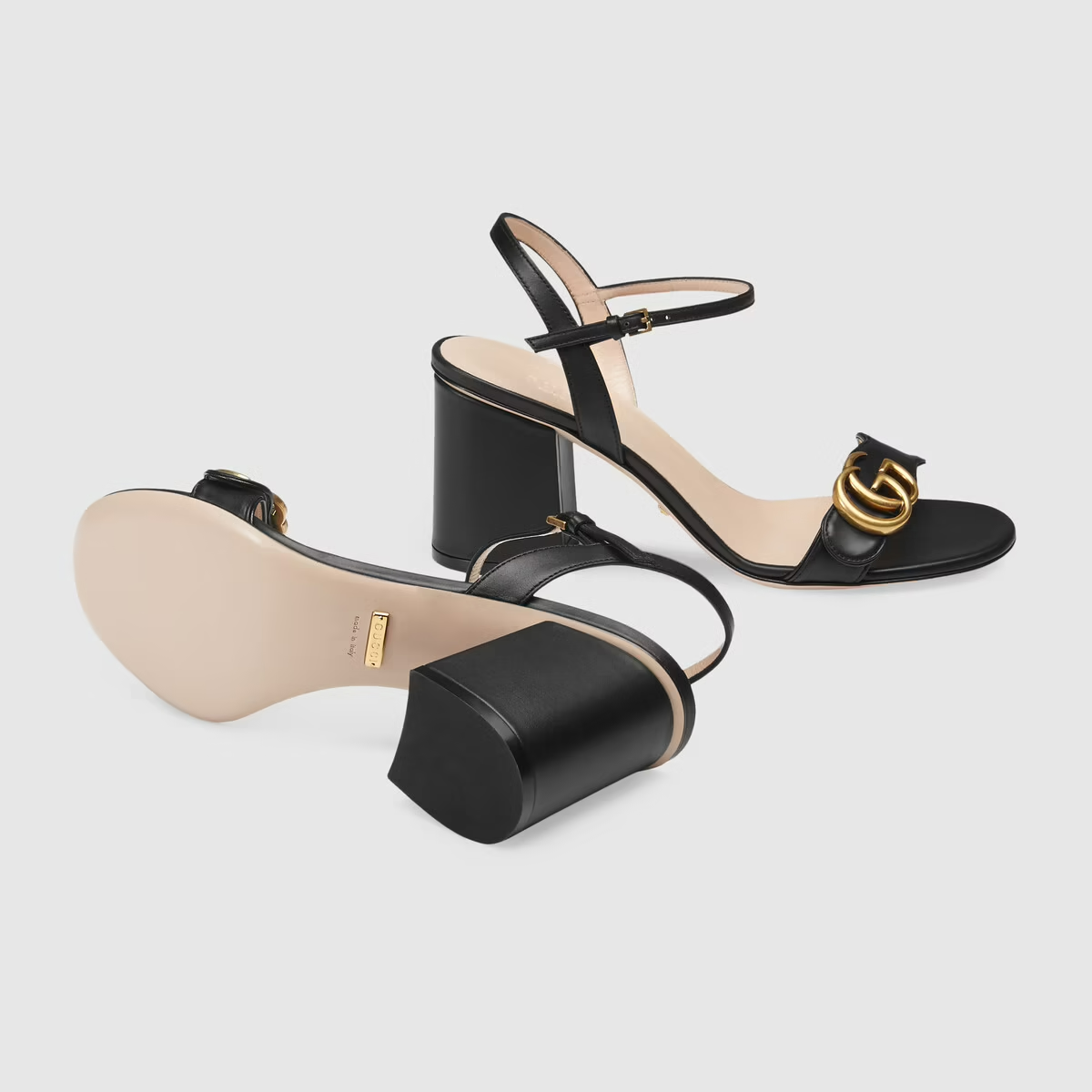 Giày Gucci Leather Mid-heel Sandal 453379-A3N00-1000 - Ảnh 5